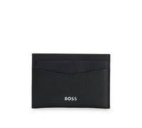 BOSS Kartenetui aus genarbtem Leder mit poliertem Logo-Schriftzug - Style Derwil_Cardcase, 50573515 Schwarz ONESI