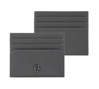 BOSS Kartenetui Double B Saffiano 6cc Grau