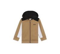 BOSS Kids-Fleece-Hoodie aus Baumwoll-Mix im Colour-Block-Design - Style J52447/26902A, J52447 Braun 74