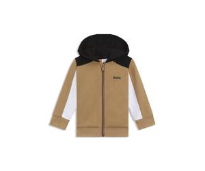 BOSS Kids-Fleece-Hoodie aus Baumwoll-Mix im Colour-Block-Design - Style J52447/26902A, J52447 Braun 86