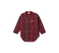 BOSS Kids-Hemdblusenkleid aus karierter Baumwolle mit Logo-Print - Style J51640/34904A, J51640 Dunkelrot 126