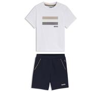 BOSS Kids Set aus T-Shirt und Shorts mit Signature-Streifen-Details - Style J52847/84902A, J52847 Dunkelblau 81