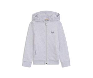 BOSS Kids-Sweatjacke aus Baumwoll-Mix mit Kapuze und Logo-Print - Style J52321/A3208A, J52321 Hellgrau 102
