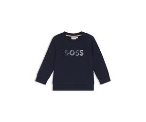 BOSS Kids-Sweatshirt aus Baumwoll-Mix mit Logo-Stickerei - Style J52457/84902A, J52457 Dunkelblau 74