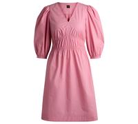 BOSS Kleid aus Baumwoll-Popeline mit V-Ausschnitt und geraffter Taille - Style C_Dezzan, 50537908 Hellrosa 44