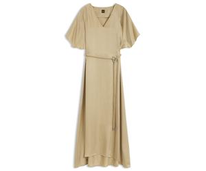BOSS Kleid mit V-Ausschnitt und schmalem Gürtel mit Schließe - Style C_Derena, 50564291 Beige 36