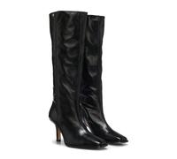 BOSS Kniehohe Boots aus Leder mit eckiger Zehenpartie - Style Anyah_HaBoot80_LT, 50573059 Schwarz 42