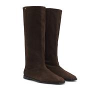 BOSS Kniehohe Boots aus Veloursleder mit Double-B-Monogramm - Style Anyah_Bootie_SD, 50573064 Dunkelbraun 36