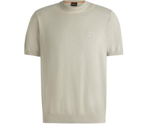 BOSS Knitted T-Shirt Kanache Ecru - Größe M Wollweiß M