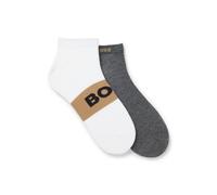 BOSS Knöchellange Socken aus Stretch-Gewebe im Zweier-Pack - Style 2P AS Logo CC, 50469720 Weiß / Grau 39-42