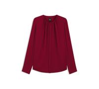 BOSS Kragenlose Regular-Fit Bluse aus Stretch-Seide - Style Banorah, 50538481 Dunkelrot 34