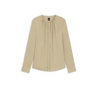 BOSS Kragenlose Regular-Fit Bluse aus Stretch-Seide - Style Banorah, 50538481 Hellbeige 34