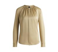 BOSS Kragenlose Regular-Fit Bluse aus Stretch-Seide - Style Banorah, 50538481 Hellbeige 36