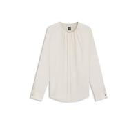 BOSS Kragenlose Regular-Fit Bluse aus Stretch-Seide - Style Banorah, 50538481 Natur 38