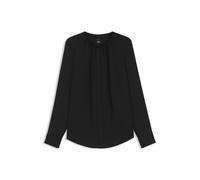 BOSS Kragenlose Regular-Fit Bluse aus Stretch-Seide - Style Banorah, 50538481 Schwarz 44