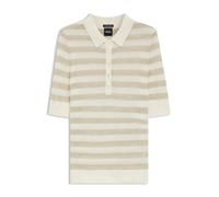 BOSS Kurzärmeliger Pullover aus Merinowolle mit Polokragen - Style Fidenka, 50545015 Hellbeige M