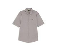BOSS Kurzärmeliges Regular-Fit Hemd aus Baumwoll-Piqué - Style ST_Dymova S, 50565851 Grau gemustert M