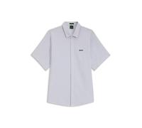 BOSS Kurzärmeliges Regular-Fit Hemd aus Baumwoll-Piqué - Style ST_Dymova S, 50565851 Grau gestreift S