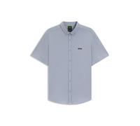 BOSS Kurzärmeliges Regular-Fit Hemd aus dynamischem Baumwoll-Jersey - Style B_Motion S, 50544784 Dunkelgrau M
