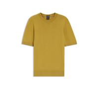 BOSS Kurzarm-Pullover aus Merinowolle - Style H-Umauro, 50560476 Gold XL