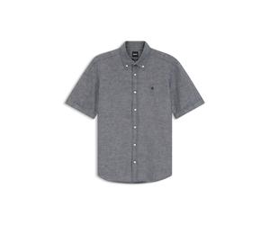 BOSS Kurzarm-Hemd aus Baumwoll-Leinen-Mix - Style H-LIAM-BD-SH-E-C-262, 50576027 Dunkelblau XL