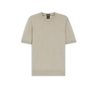 BOSS Kurzarm-Pullover aus Merinowolle - Style H-Umauro, 50560476 Hellbeige L