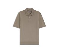 BOSS Kurzarm-Pullover aus Schurwolle mit Polokragen - Style H-Nolano, 50560485 Braun XL