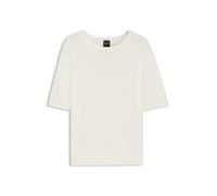 BOSS Kurzarm-Strickpullover mit Lochmuster - Style C_Fiaffusa, 50543936 Weiß XL