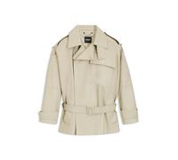 BOSS Kurzer Relaxed-Fit Trenchcoat aus Leder - Style Satila, 50554146 Hellbeige 34