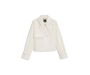 BOSS Kurzer Trenchcoat aus angerautem Krepp - Style Parcae, 50556422 Weiß 44