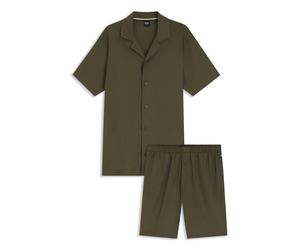 BOSS Kurzes Regular-Fit Pyjama-Set aus Stretch-Popeline - Style Chris Short Set, 50567001 Grün XL