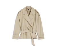 BOSS Kurzmantel aus Baumwoll-Popeline mit Gürtel - Style Canggu, 50555749 Hellbeige 36