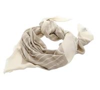 Schal BOSS "Laik 120*120", Damen, beige (light beige 275), Web, Materialmix, gemustert, casual, Modetücher, mit BOSS-Logoschriftzügen, rundum kleine Fransen (19618865-0) light beige 275