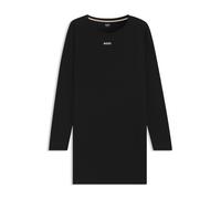 BOSS Langärmeliges Nachthemd aus Stretch-Baumwolle mit Logo-Print - Style CI_Sleepshirt, 50550215 Schwarz XS