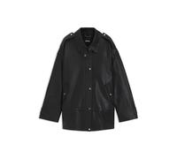 BOSS Lange Bikerjacke aus Leder - Style Salaha, 50544445 Schwarz 38