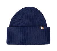 Boss Beanie Laura mit Signature-Streifen-Etikett in Dunkelblau, Größe One Size