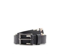BOSS Ledergürtel im Reitstil mit handgestickten Signature-Streifen - Style POLO BELT SIGNATURE BLACK, B1G2201 Schwarz 90