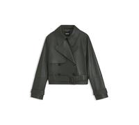 BOSS Lederjacke im Trenchcoat-Stil - Style Satela1, 50566471 Dunkelgrün 44