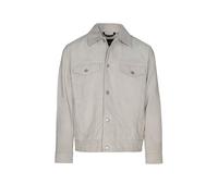 BOSS Orange Lederjacke Herren Umlegekragen grau, 48 (S)