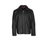 BOSS Jacke im Hemden-Stil aus Nappaleder - Style Jorest, 50547511 Schwarz 46