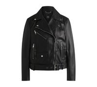 BOSS Lederjacke mit asymmetrischem Reißverschluss und Gürtel - Style Safiyana, 50518257 Schwarz 32
