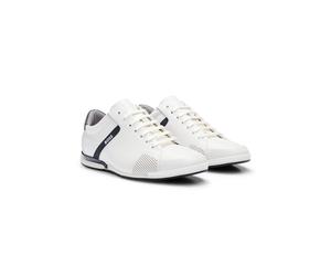 BOSS Ledersneakers mit geruchsneutralisierendem Innenfutter - Style Saturn_Lowp_lux4 A_N, 50498282 Weiß 40