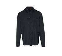 BOSS Orange Regular Fit Leinenhemd mit Brusttasche Modell 'Relegant' in Dunkelblau, Größe XL