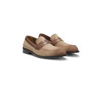 BOSS Loafer aus Veloursleder mit Leder-Details - Style Tayil-L_Loaf_sdfslt, 50563098 Beige 43.5