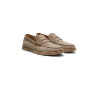 BOSS Loafer aus Veloursleder mit Pennyloafer-Besatz und Logo - Style Sienne_Loaf_sdpe, 50568763 Beige 41