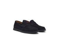 BOSS Loafer aus Veloursleder mit Pennyloafer-Besatz und Logo - Style Sienne_Loaf_sdpe, 50568763 Dunkelblau 44
