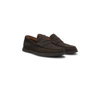 BOSS Loafer aus Veloursleder mit Pennyloafer-Besatz und Logo - Style Sienne_Loaf_sdpe, 50568763 Dunkelbraun 42