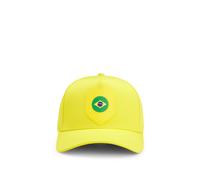 BOSS Logo-Cap aus glänzendem Twill mit Landesflaggen-Badge - Style Poulin-BC D'LUX-Flag, 50562802 Brasilien ONESI