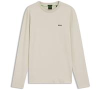 BOSS T-Shirt aus Stretch-Baumwolle mit Kontrast-Logo - Style Tee Long, 50506365 Hellbeige L