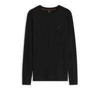 BOSS Orange Langarmshirt Tacks 100% Baumwolle mit Logo-Patch Rundhals Herren S Schwarz
